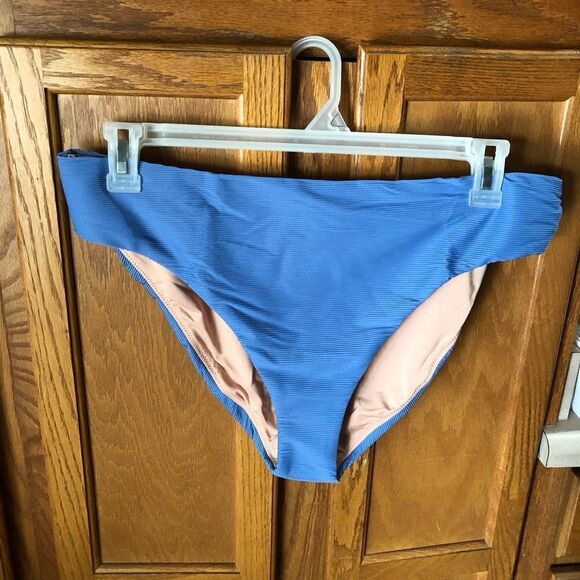 NWT J Crew High Rise Cheeky Bikini Bottom Blue - XXL - Picture 1 of 8